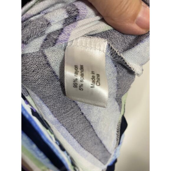 Lane Bryant Sleeveless High Neck Tunic A Line Stripes Top Size 10 / 12 - Picture 5 of 8